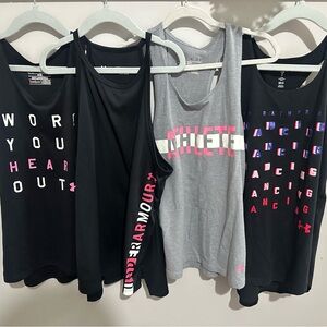 Under Armour Black and Gray Tank Tops Collection
